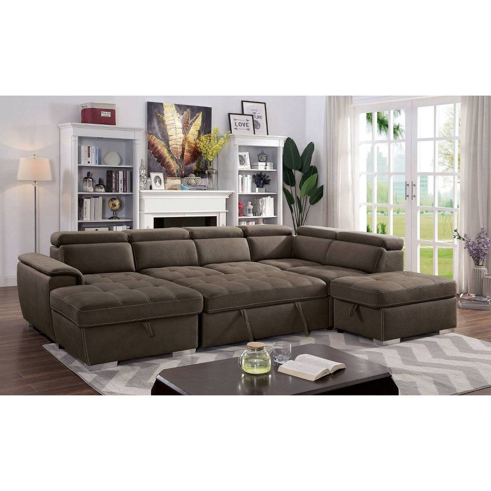 Arendale Tufted Sectional Light Brown – miBasics